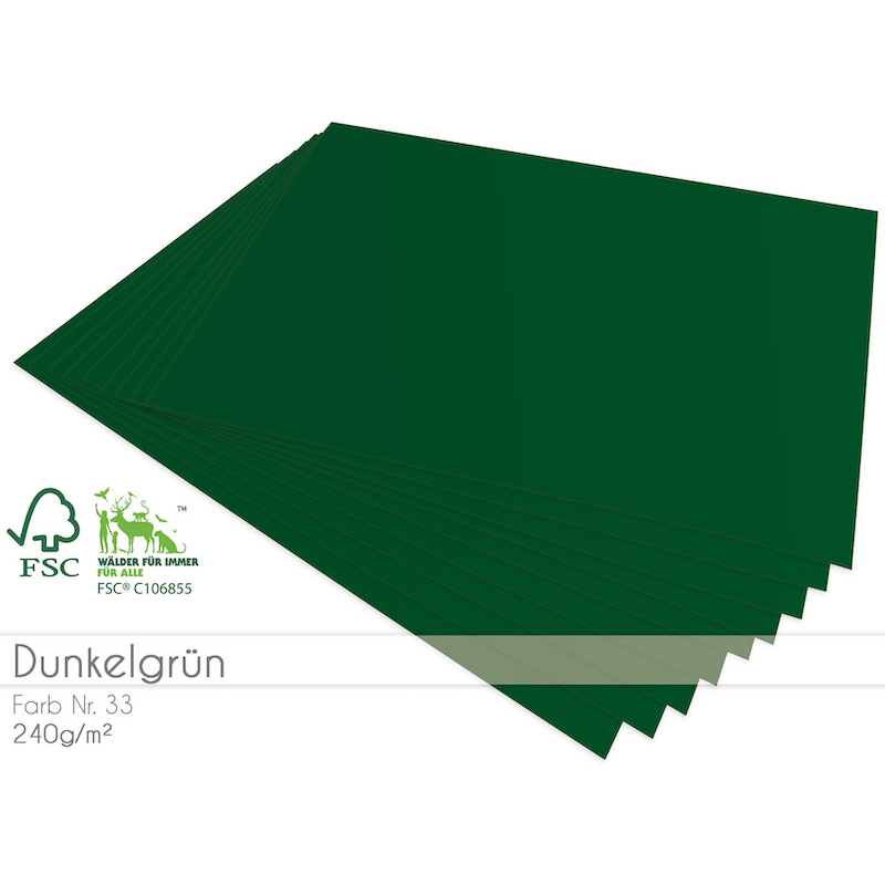 Cardstock Dunkelgrün 5er