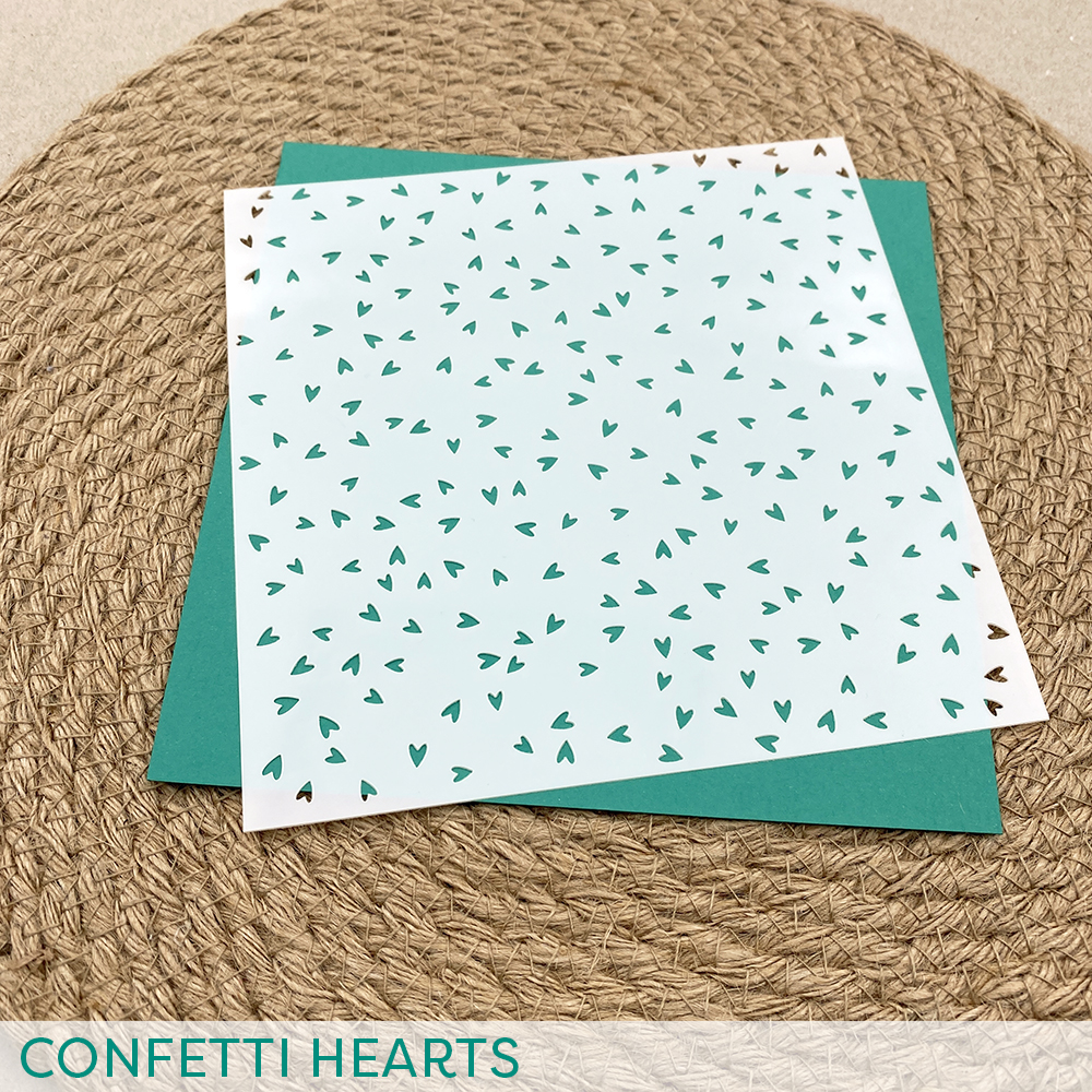 Stencil: Confetti Hearts
