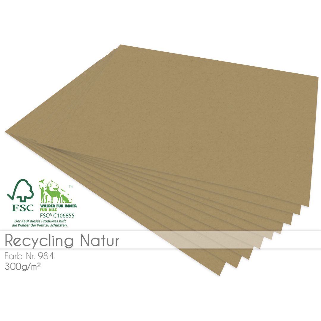 Cardstock Recycling Natur 300g/m² 5er