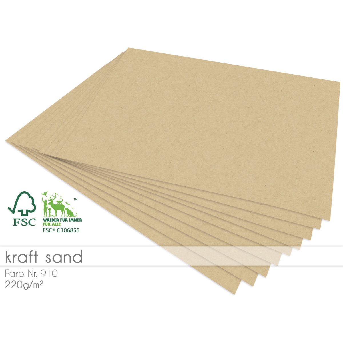 Cardstock Kraft Sand 5er