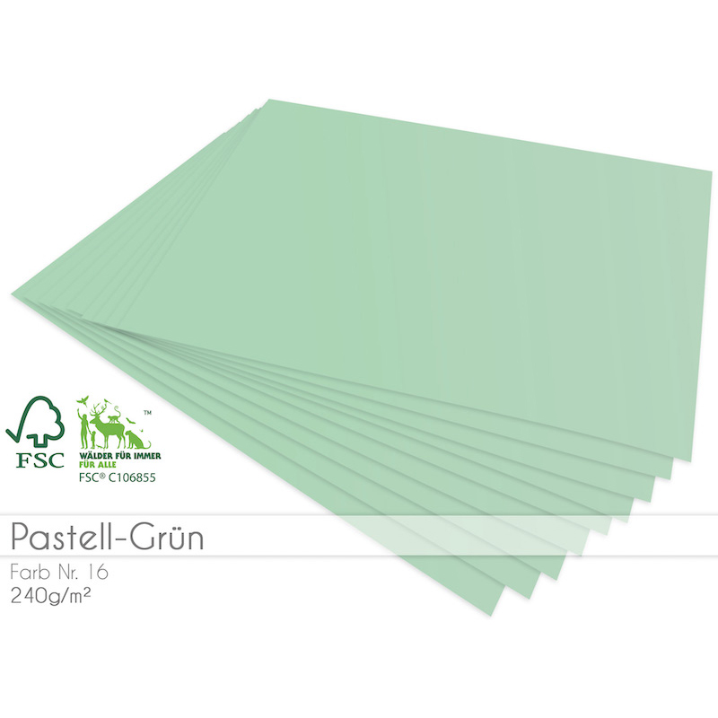 Cardstock Pastell Grün 5er