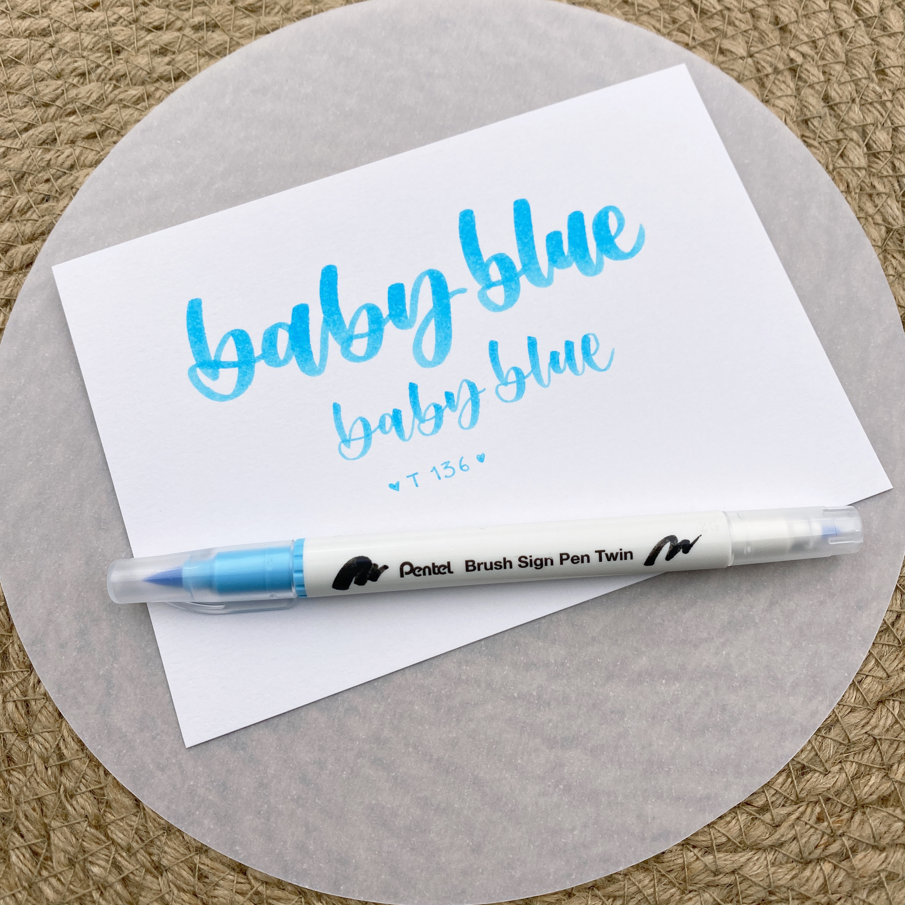 Pentel Brush Sign Pen Twin 136 Baby Blue