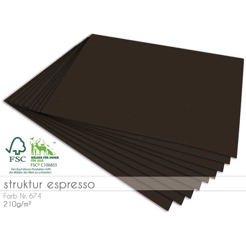 Cardstock Struktur Espresso 5er