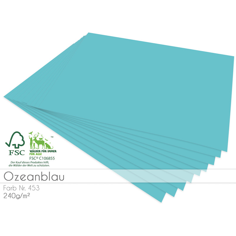 Cardstock Ozeanblau 25er