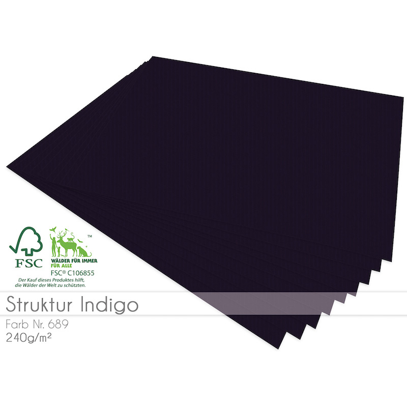 Cardstock Struktur Indigo 5er