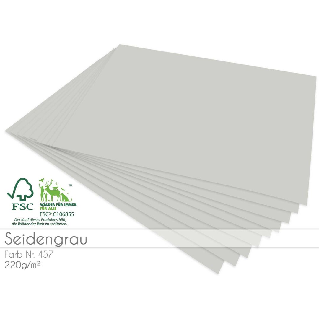 Cardstock Seidengrau 5er