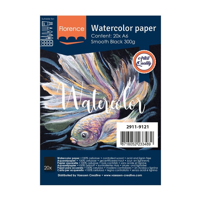 Watercolor Paper Smooth black 300g A6