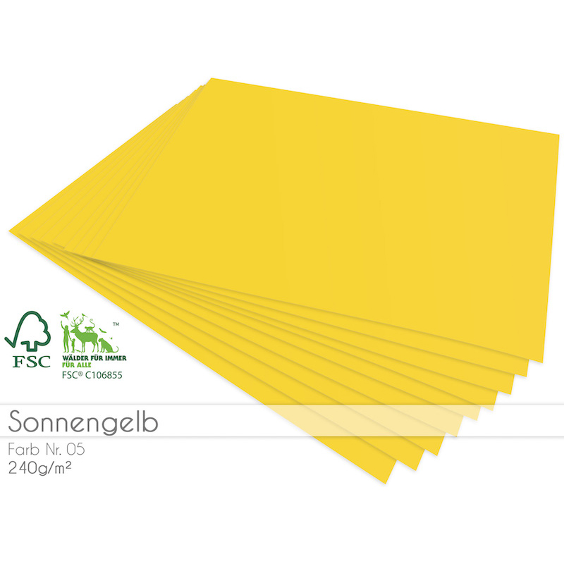 Cardstock Sonnengelb 5er