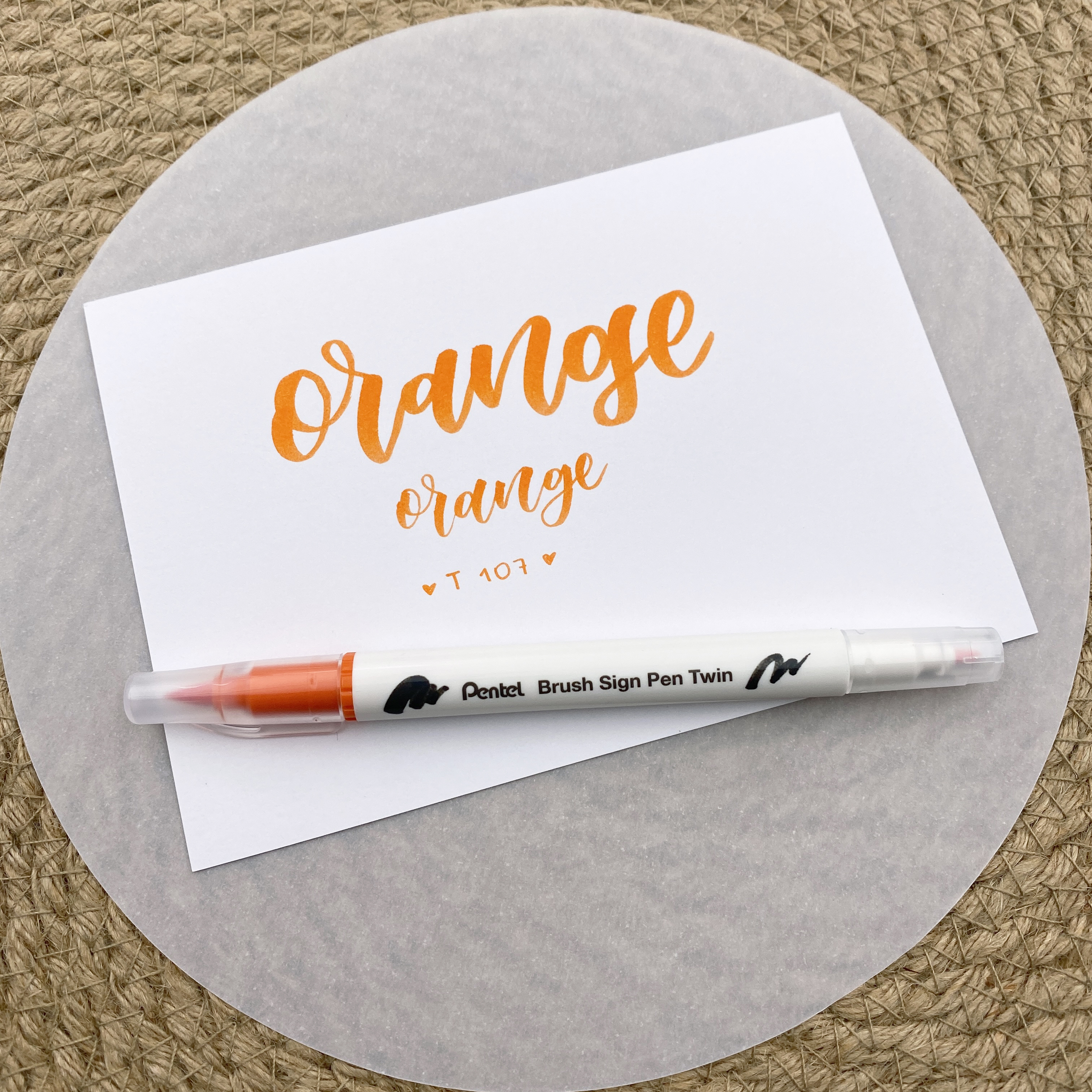 Pentel Brush Sign Pen Twin 107 Orange