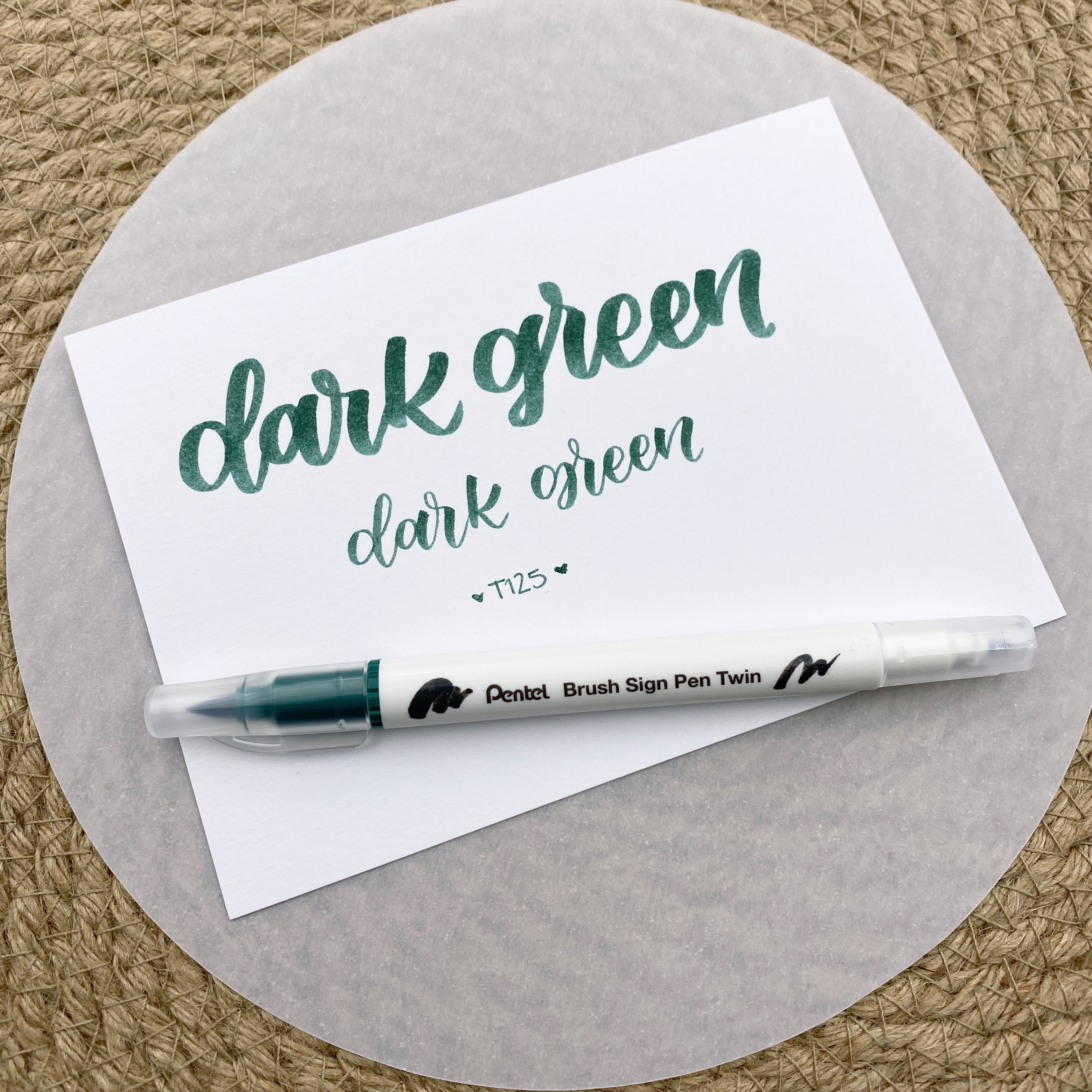 Pentel Brush Sign Pen Twin 125 Dark Green