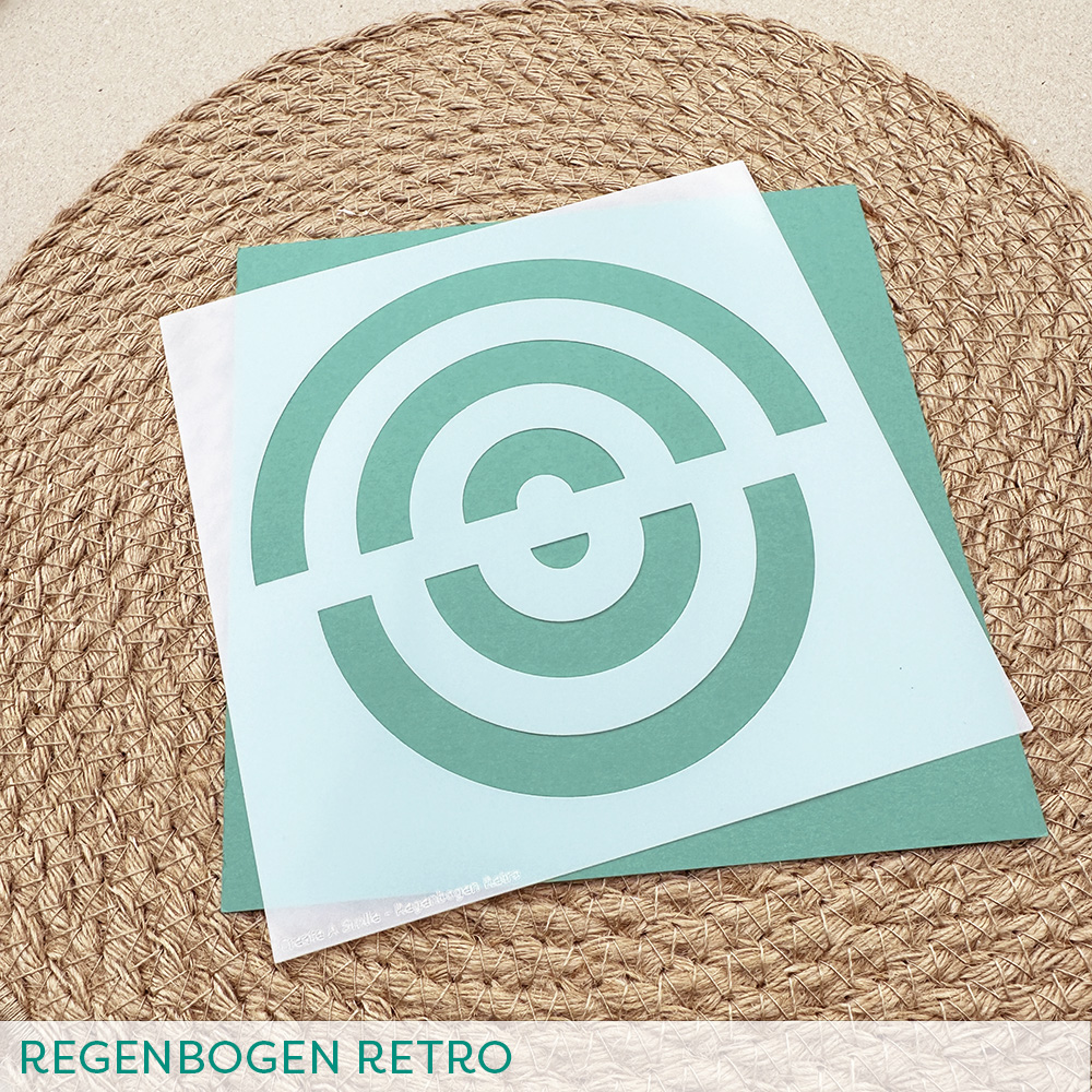 Stencil: Regenbogen Retro