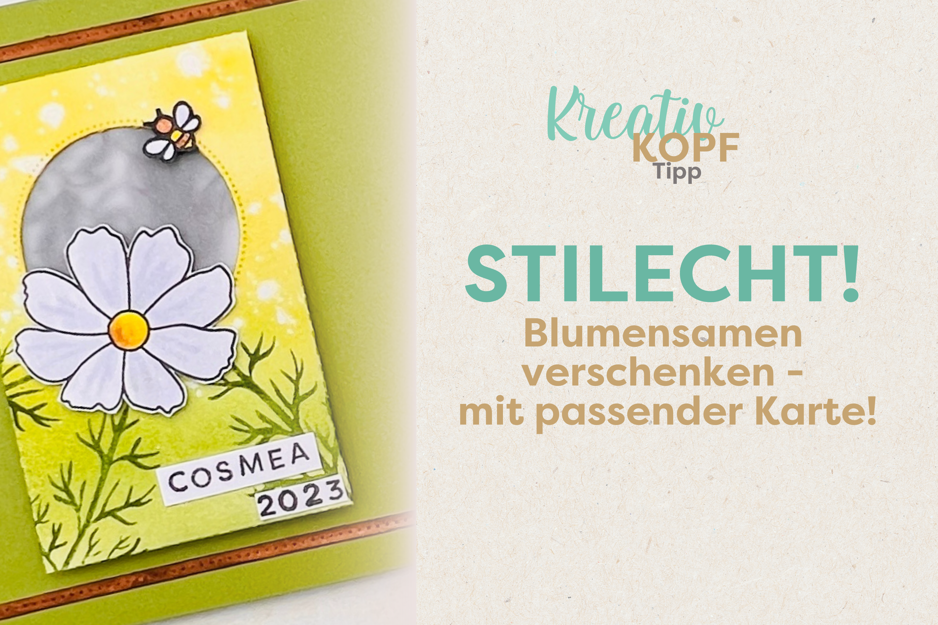 Blumensamen stilecht verschenken- mit den passenden Motiven auf einer selbstgemachten Karte
