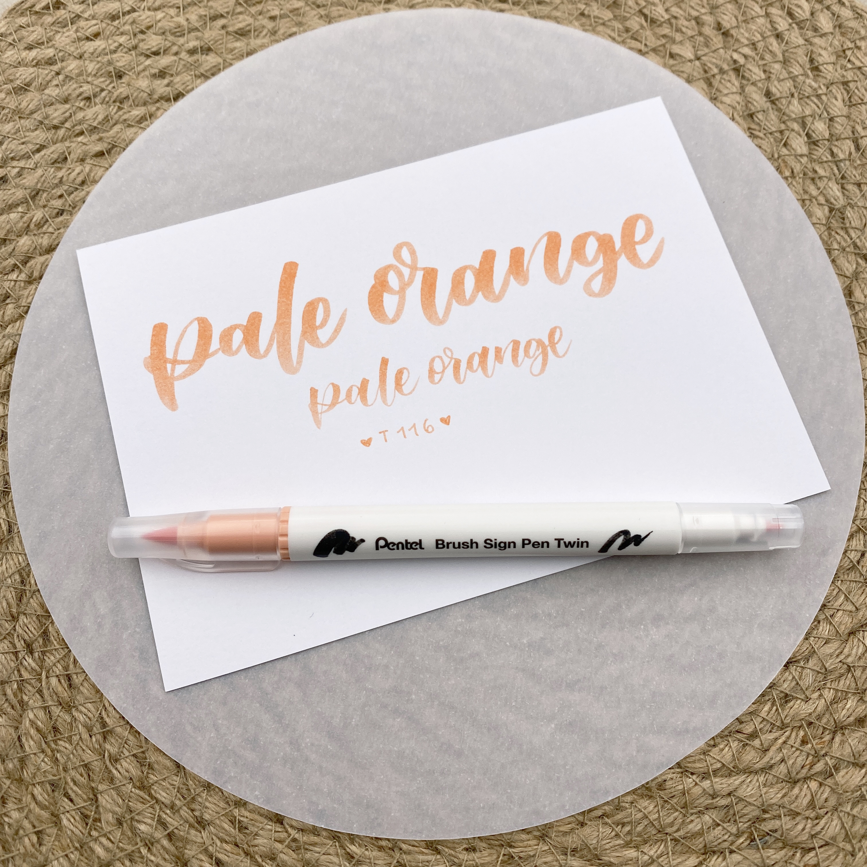 Pentel Brush Sign Pen Twin 116 Pale Orange