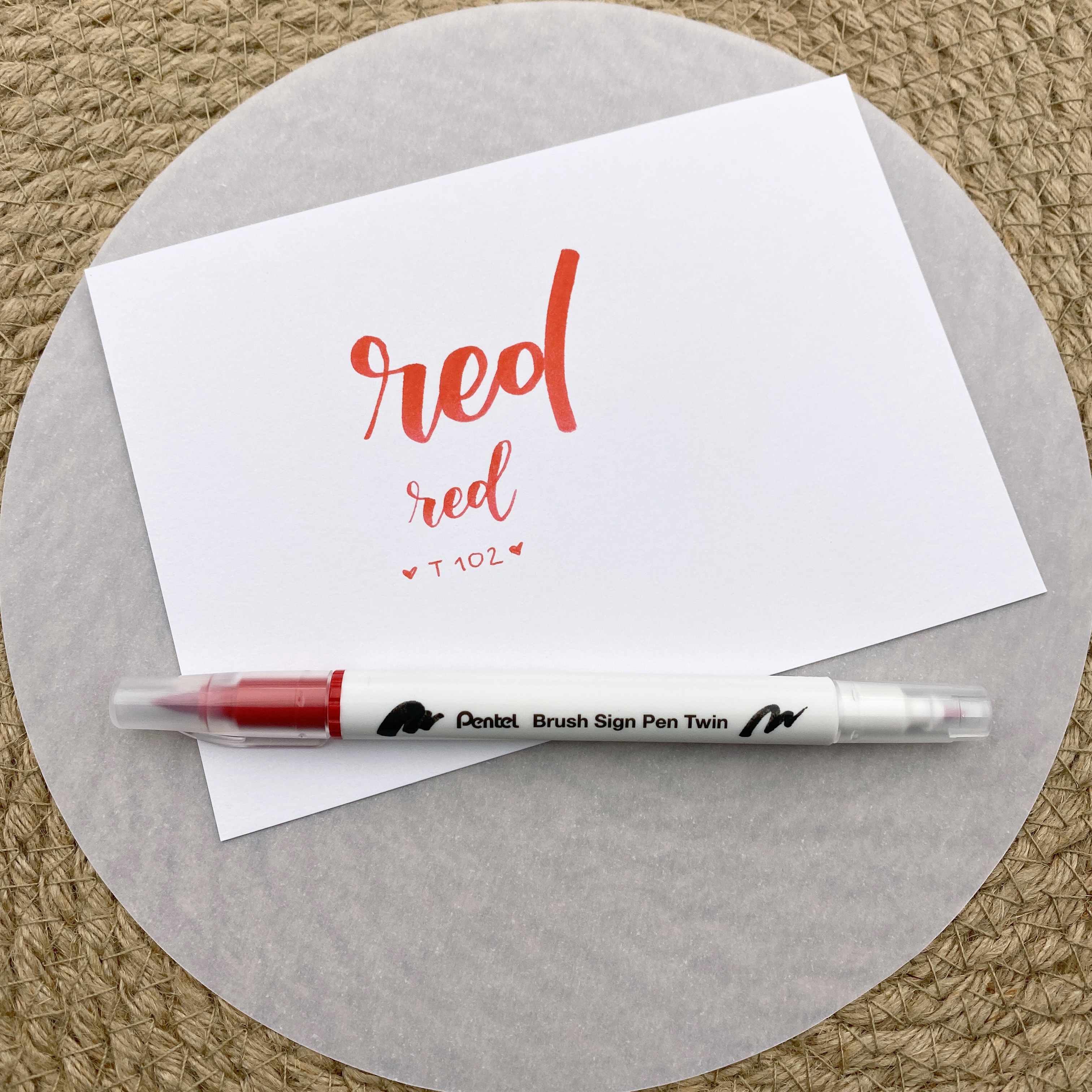 Pentel Brush Sign Pen Twin 102 Red