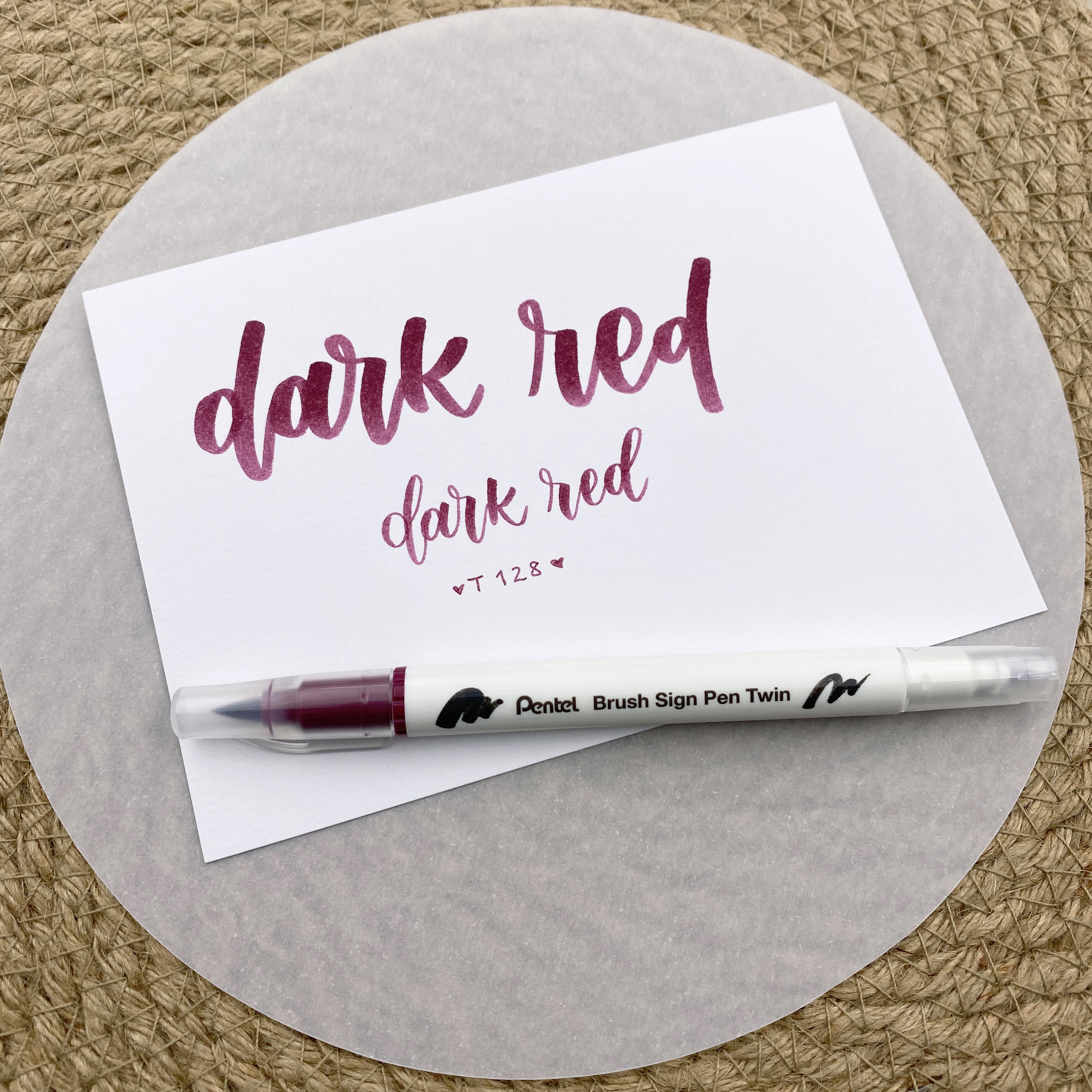 Pentel Brush Sign Pen Twin 128 Dark Red