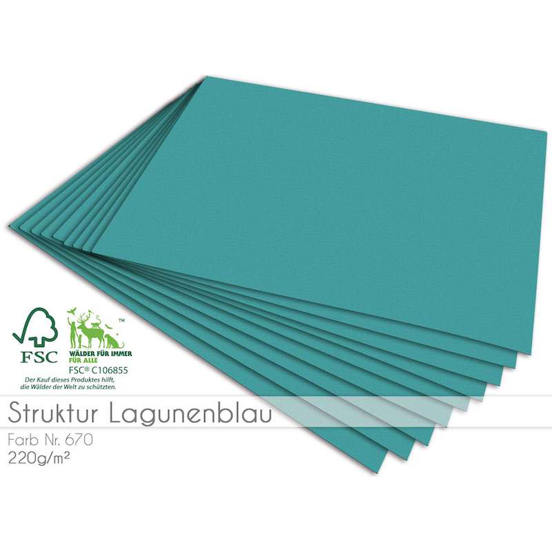 Cardstock Struktur Lagunenblau 25er