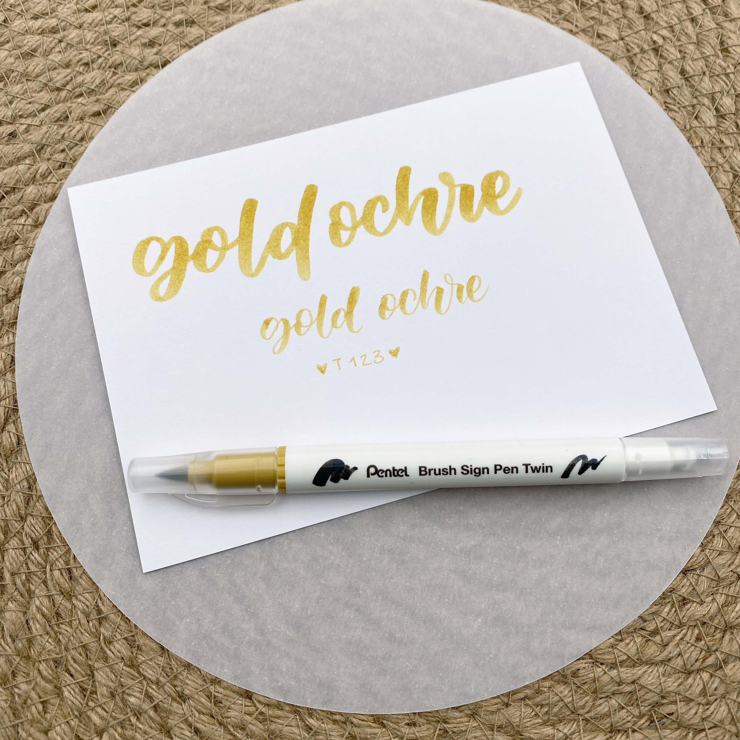 Pentel Brush Sign Pen Twin 123 Gold Ochre