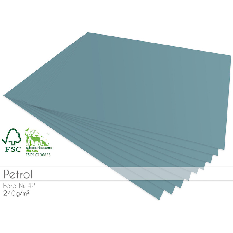 Cardstock Petrol 5er