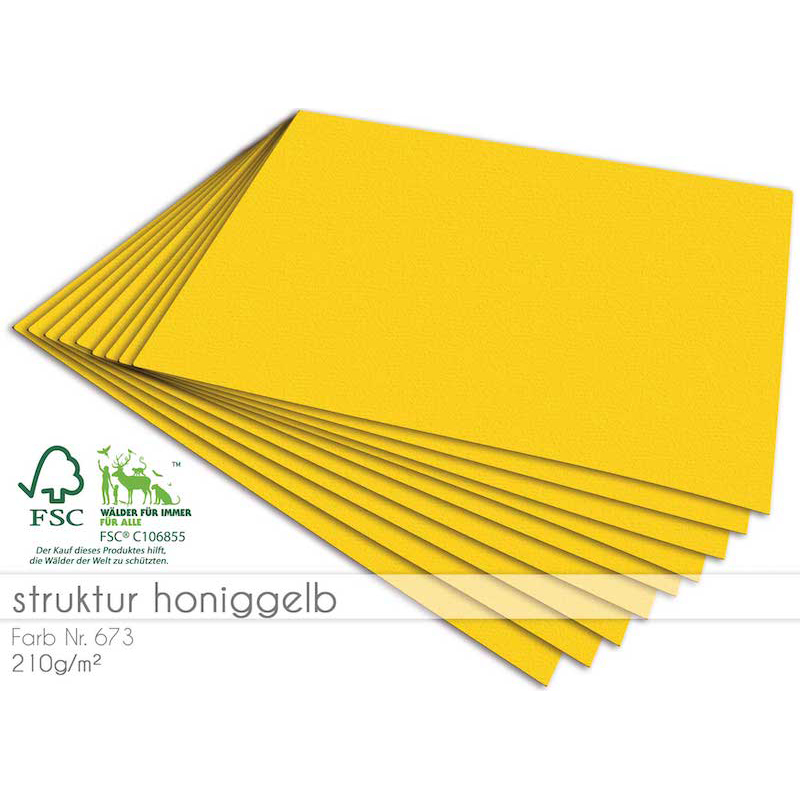 Cardstock Struktur Honiggelb 25er