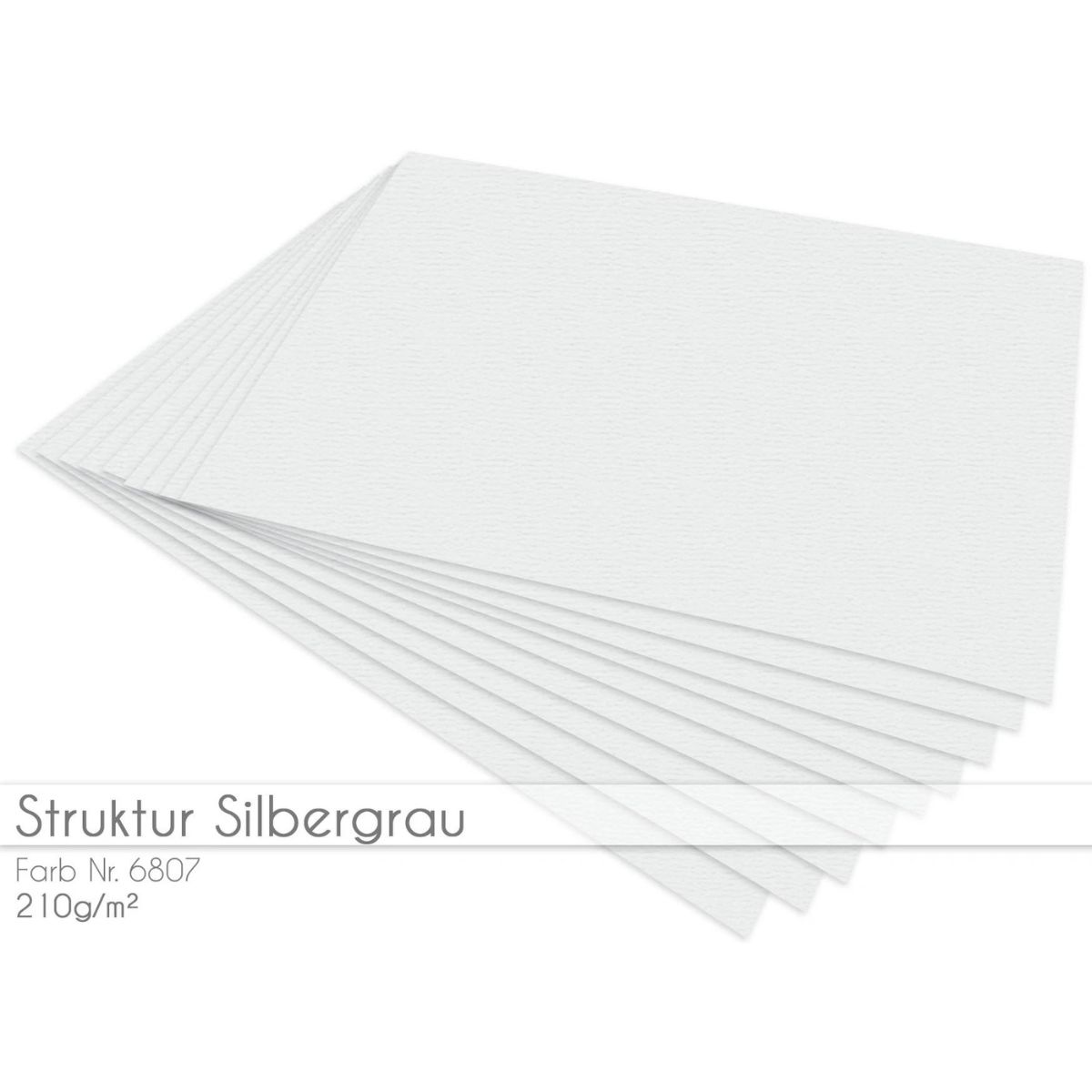 Cardstock Struktur Silbergrau 5er