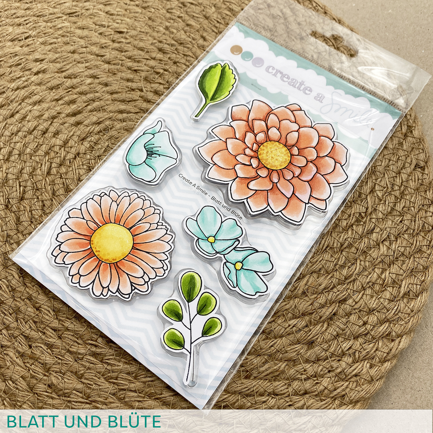 Stempel A6 Blatt und Blüte