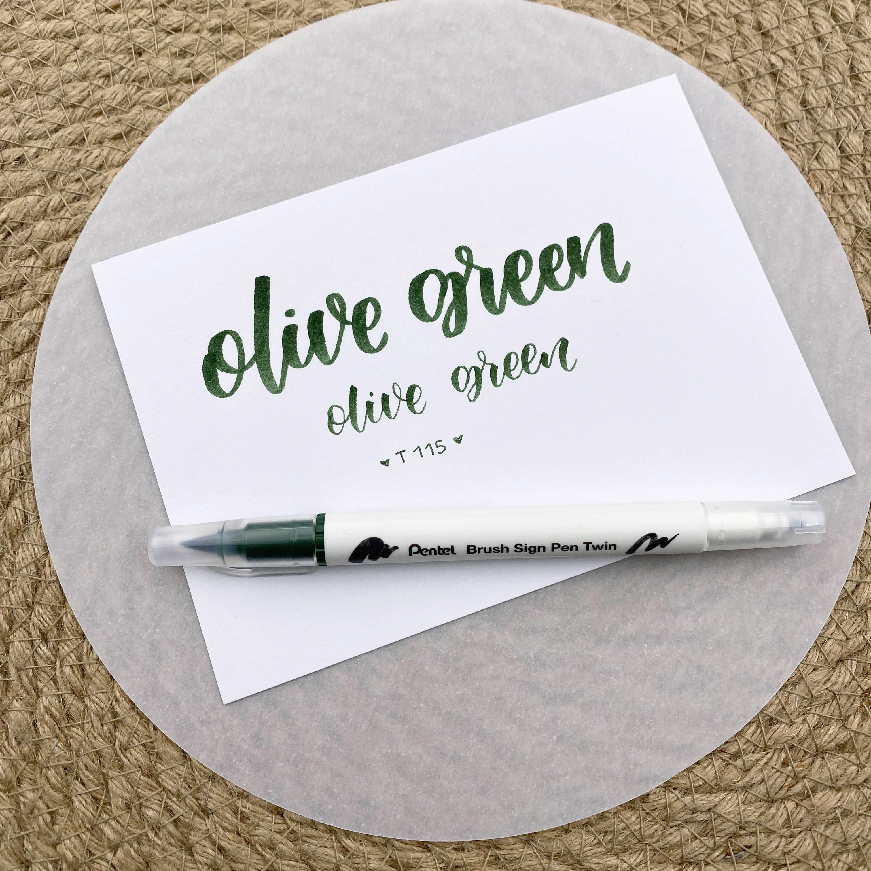 Pentel Brush Sign Pen Twin 115 Olive Green