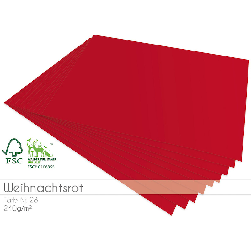 Cardstock Weihnachtsrot 25er