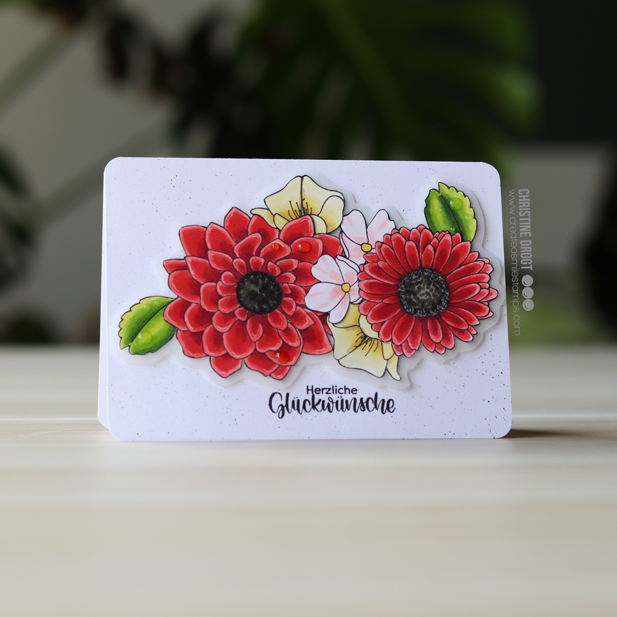 Stempel A6 Blatt und Blüte