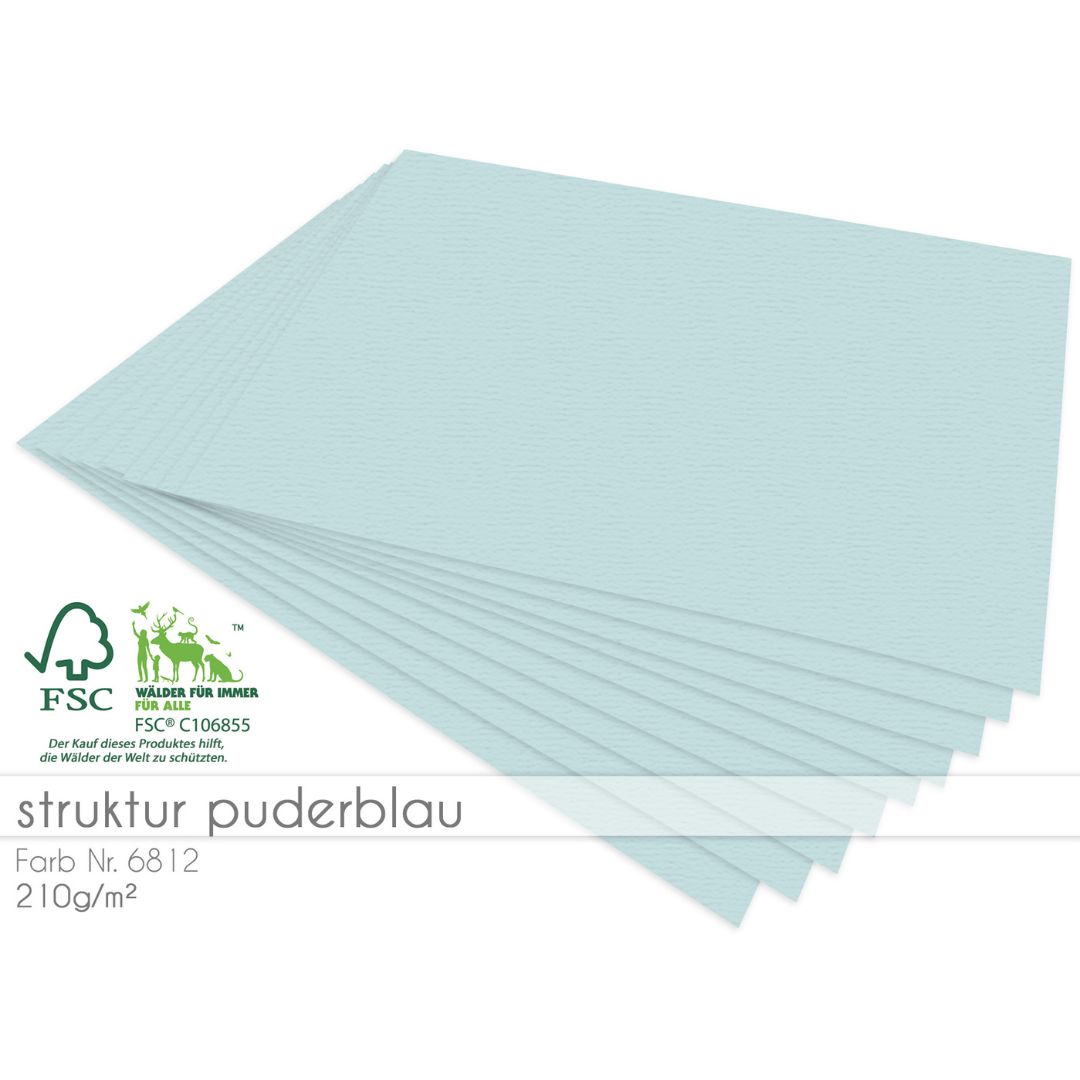 Cardstock Struktur Puderblau 25er