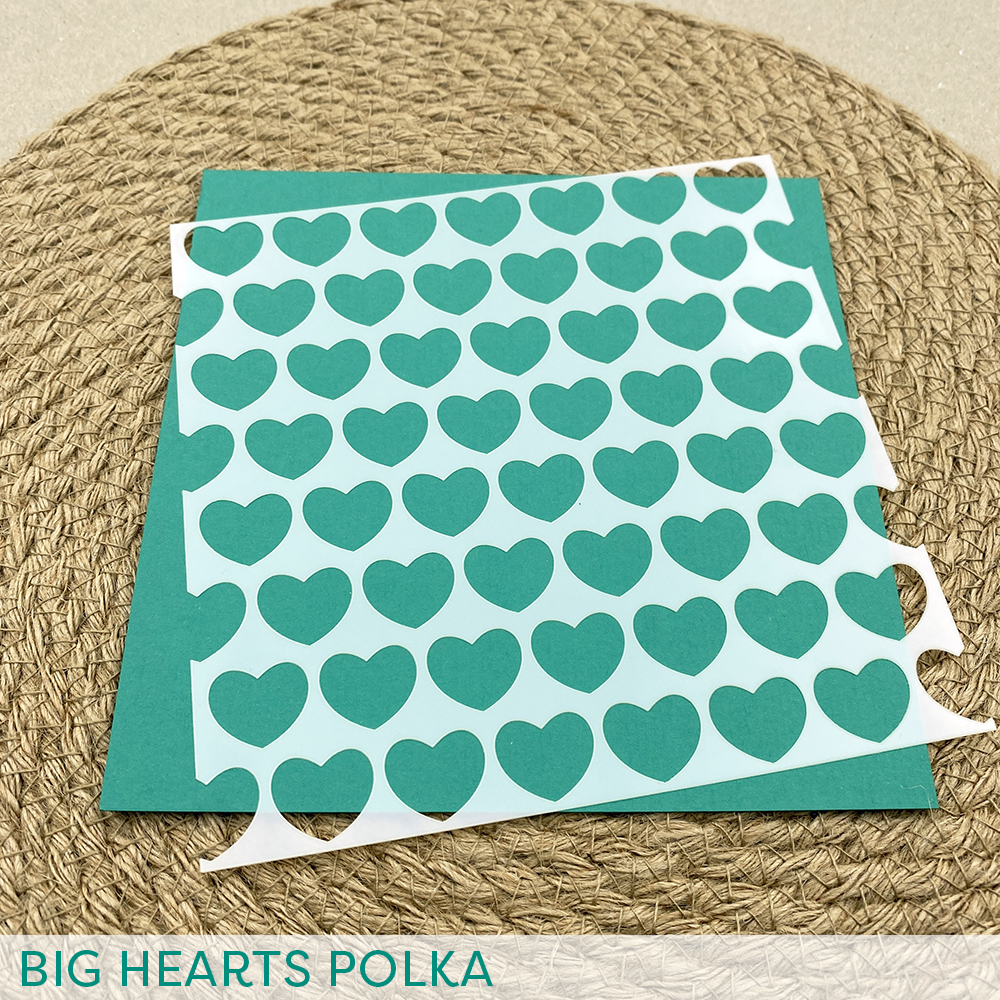 Stencil: Big Hearts Polka