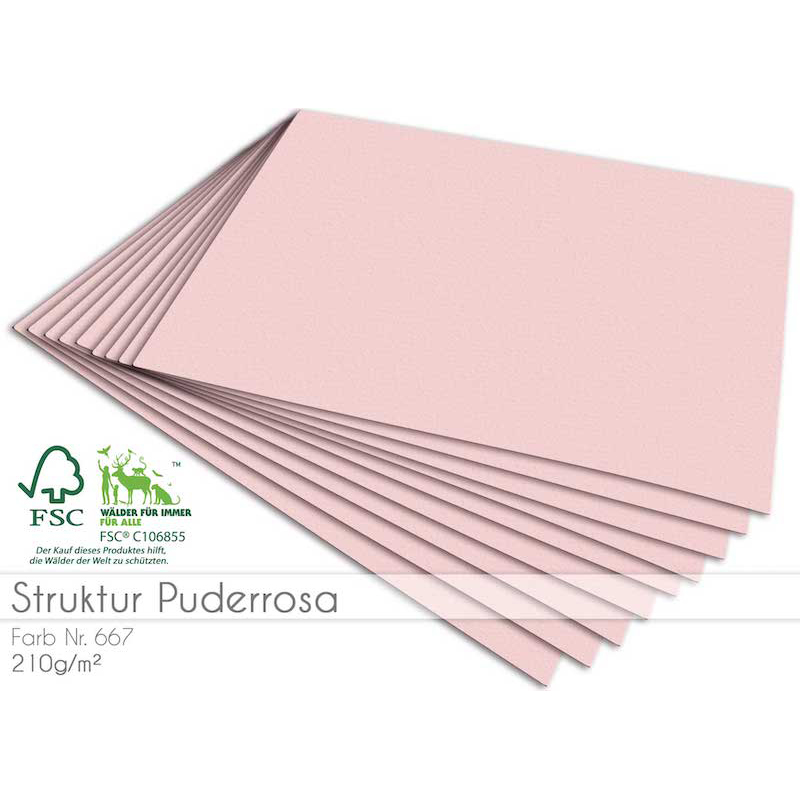 Cardstock Struktur Puderrosa 25er