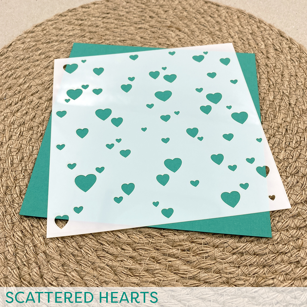 Stencil: Scattered Hearts