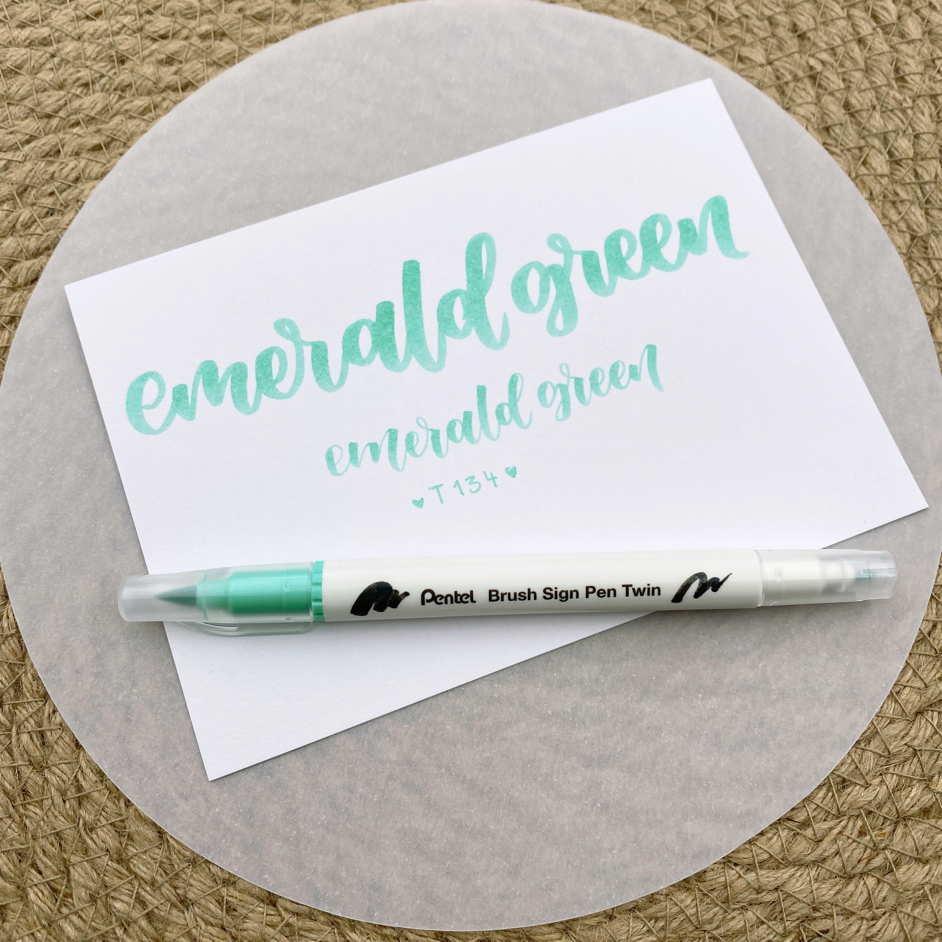 Pentel Brush Sign Pen Twin 134 Emerald Green