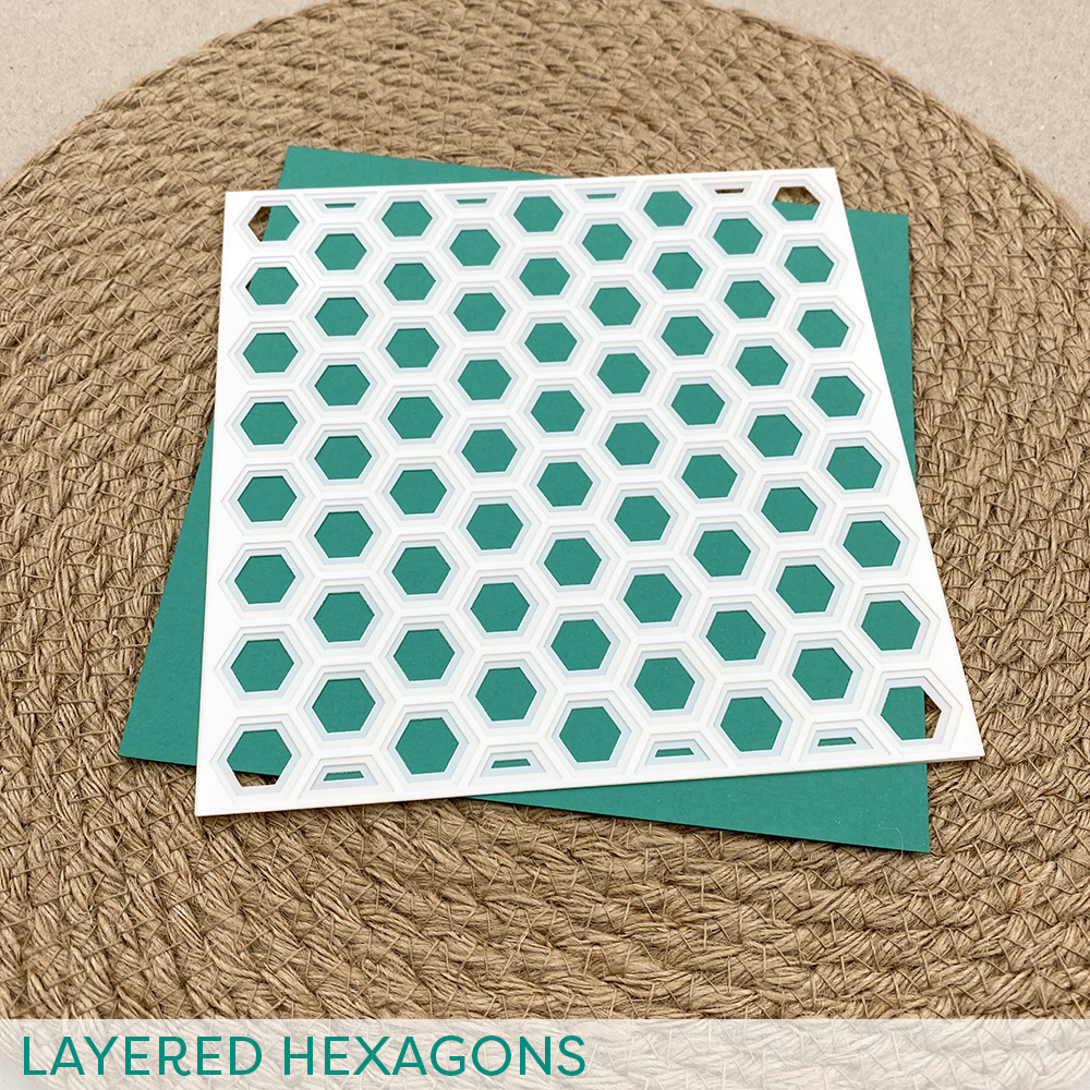 Stencil: Layered Hexagons (3er Set)
